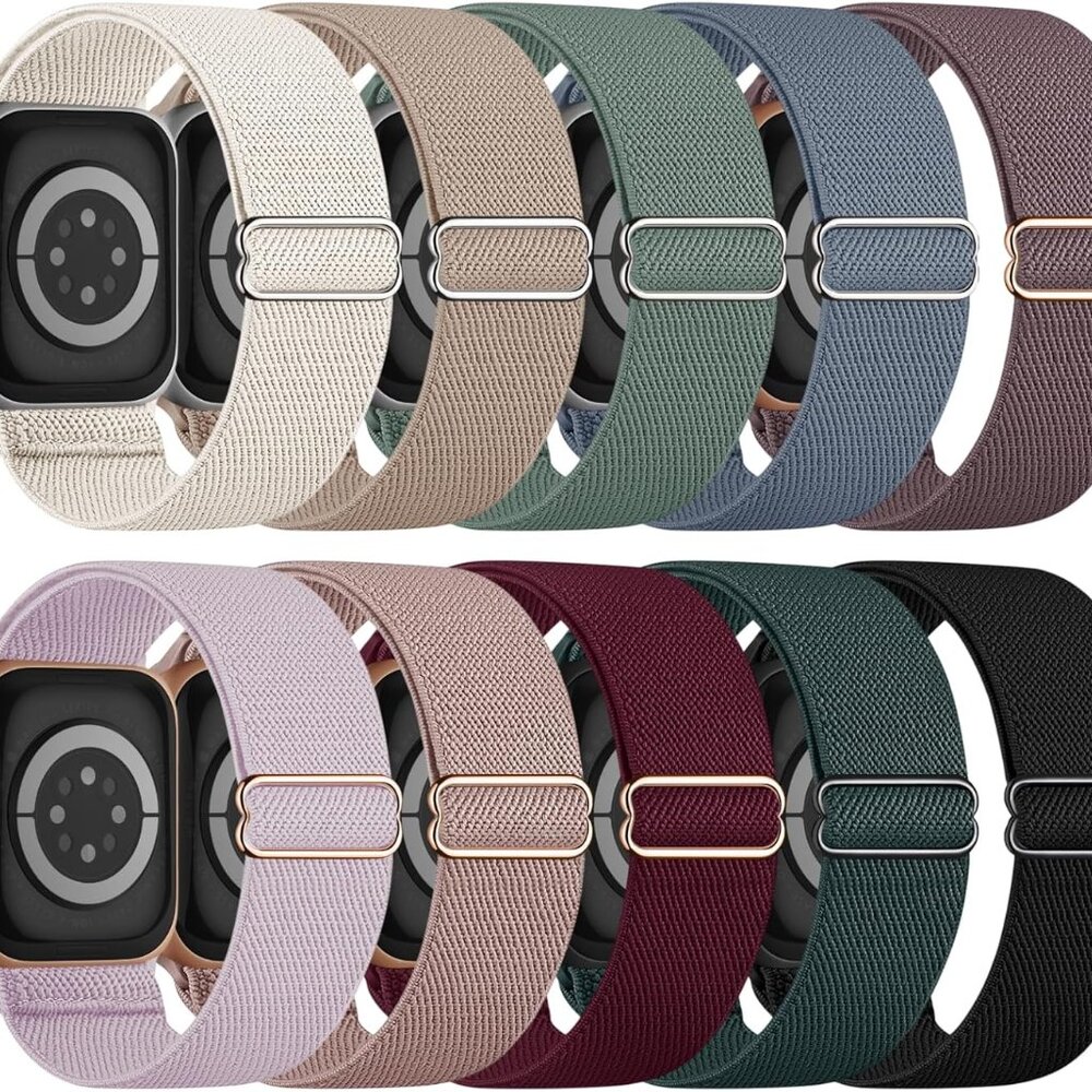 10 Pack Stretchy Bands Compatible with Apple Watch Band 40mm 38mm 41mm 42mm 44mm